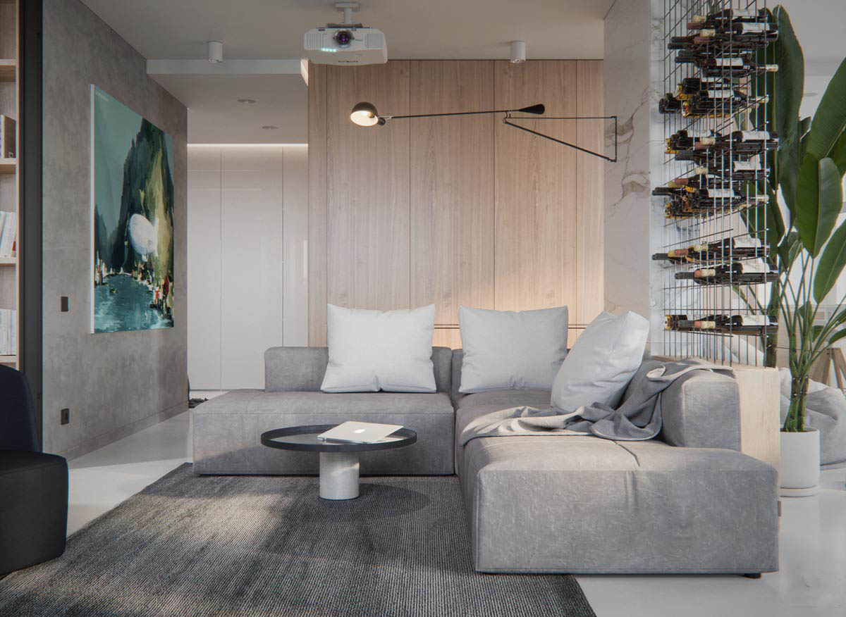 Thiết kế nội thất căn hộ phong cách hiện đại tông sáng – Mr Jack